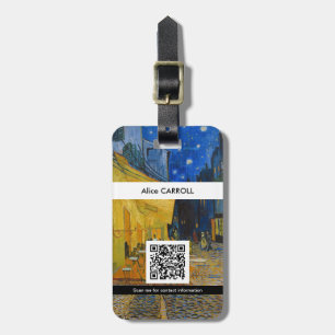 Vincent van Gogh - Cafe Terrace at Night - QR Code Luggage Tag