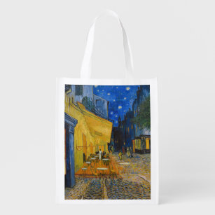 Vincent van Gogh - Cafe Terrace at Night Reusable Grocery Bag