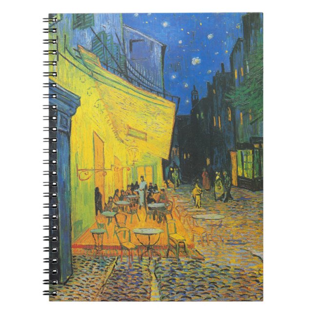 Vincent Van Gogh Cafe Terrace at Night Spiral Notebook (Front)