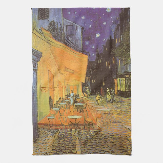 Vincent van Gogh - Cafe Terrace at Night Tea Towel (Vertical)
