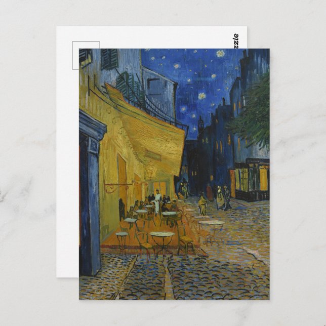 Vincent Van Gogh Cafe Terrace Classic Painting Postcard (Front/Back)