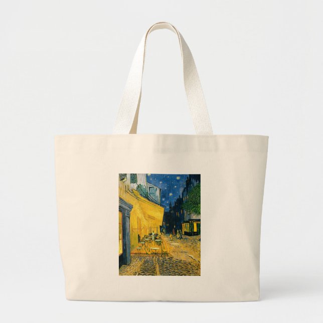 Vincent van Gogh | Cafe Terrace, Place du Forum Large Tote Bag (Front)