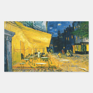 Vincent van Gogh   Cafe Terrace, Place du Forum Rectangular Sticker