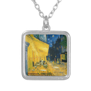 Vincent van Gogh   Cafe Terrace, Place du Forum Silver Plated Necklace