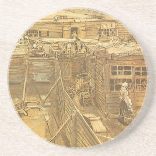 Vincent van Gogh - Carpenter's Yard and Laundry Coaster