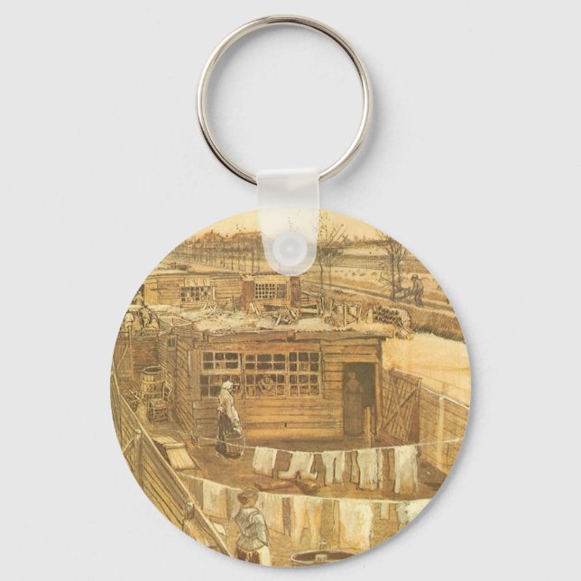 Vincent van Gogh - Carpenter's Yard and Laundry Key Ring (Front)
