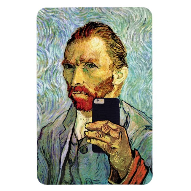 Vincent Van Gogh Cellphone Selfie Self Portrait Magnet (Vertical)