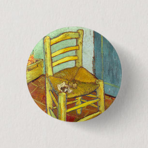Vincent Van Gogh Chair with Pipe 3 Cm Round Badge