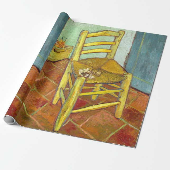 Vincent Van Gogh Chair with Pipe Wrapping Paper (Unrolled)