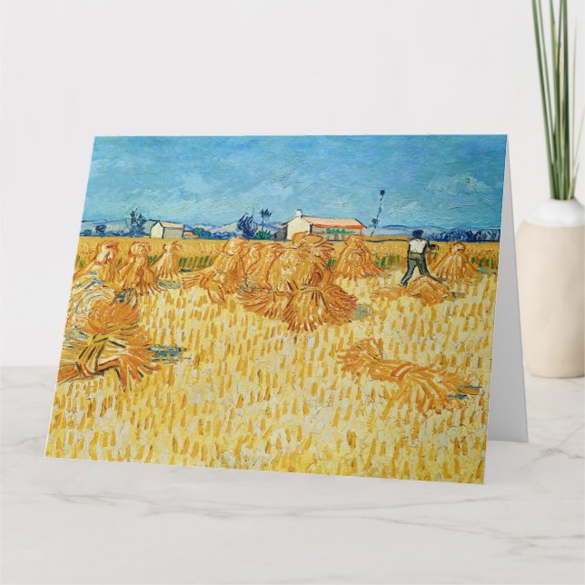 Vincent Van Gogh, Corn Harvest in Provence Card (Front)
