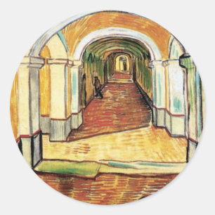 Vincent Van Gogh - Corridor Of Saint Paul Hospital Classic Round Sticker