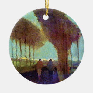 Vincent Van Gogh - Country Lane With Two Figures Ceramic Tree Decoration