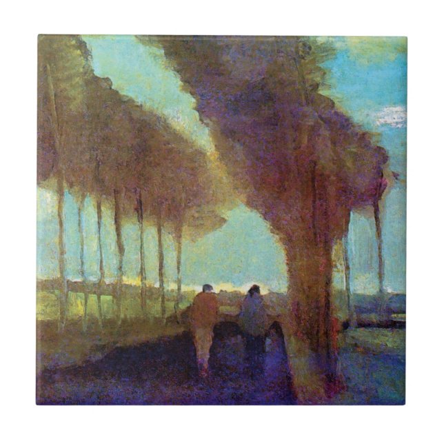 Vincent Van Gogh - Country Lane With Two Figures Tile (Front)