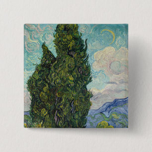 Vincent van Gogh - Cypresses 15 Cm Square Badge