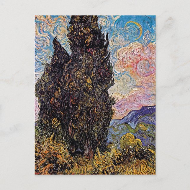 Vincent Van Gogh - Cypresses Fine Art Tree Lover Postcard (Front)
