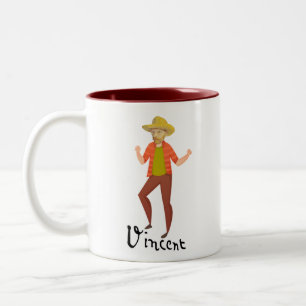 Vincent Van Gogh Dancing Two-Tone Coffee Mug