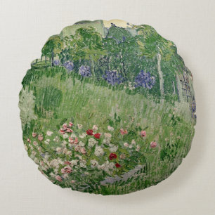 Vincent van Gogh Daubigny's garden, 1890 Round Cushion