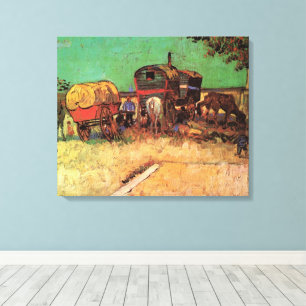 Vincent van Gogh - Encampment of Gypsies Caravans Canvas Print