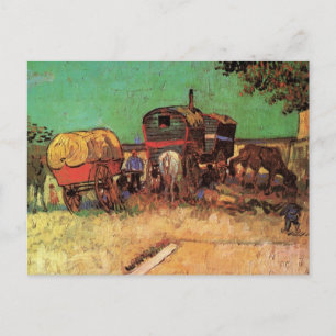 Vincent van Gogh - Encampment of Gypsies Caravans Postcard