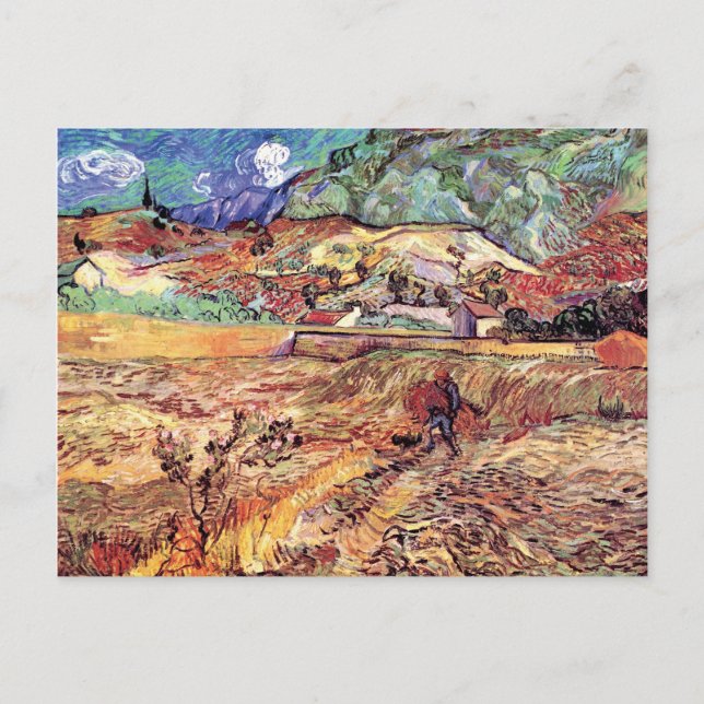 Vincent Van Gogh - Enclosed Wheat Field Fine Art Postcard (Front)