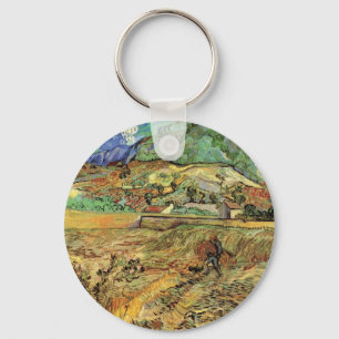 Vincent van Gogh - Enclosed Wheat Field w Peasant Key Ring