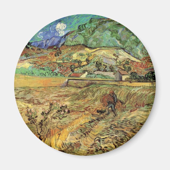 Vincent van Gogh - Enclosed Wheat Field w Peasant Magnet (Front)