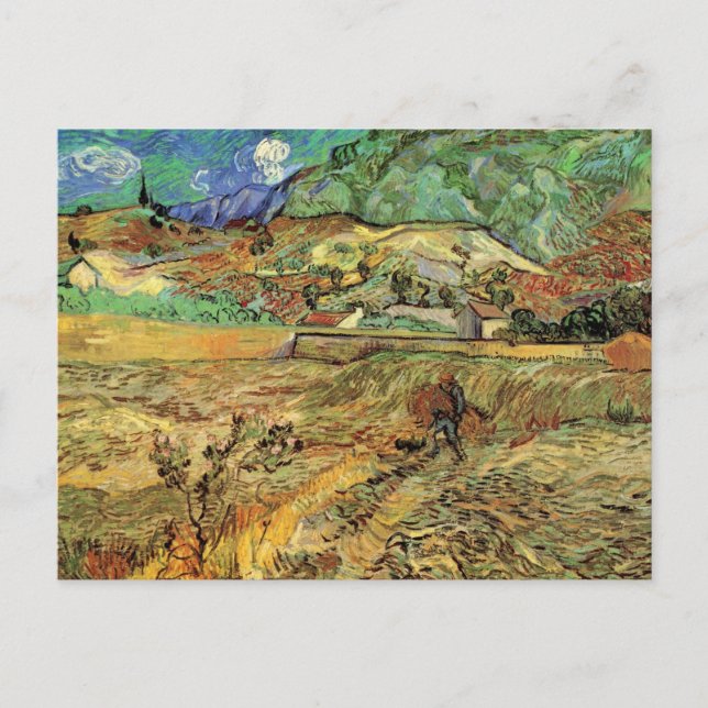 Vincent van Gogh - Enclosed Wheat Field w Peasant Postcard (Front)
