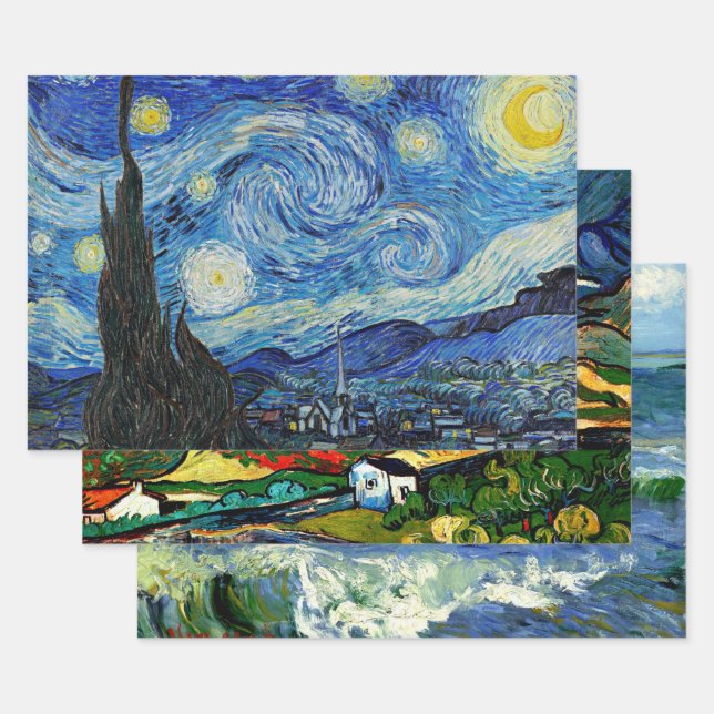 Vincent van Gogh famous paintings Wrapping Paper Sheet (Set)