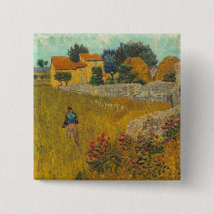 Vincent van Gogh Farmhouse in Provence, 1888 15 Cm Square Badge