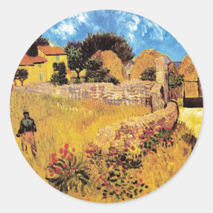 Vincent Van Gogh - Farmhouse In Provence Fine Art Classic Round Sticker