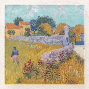 Vincent van Gogh - Farmhouse in Provence Glass Coaster