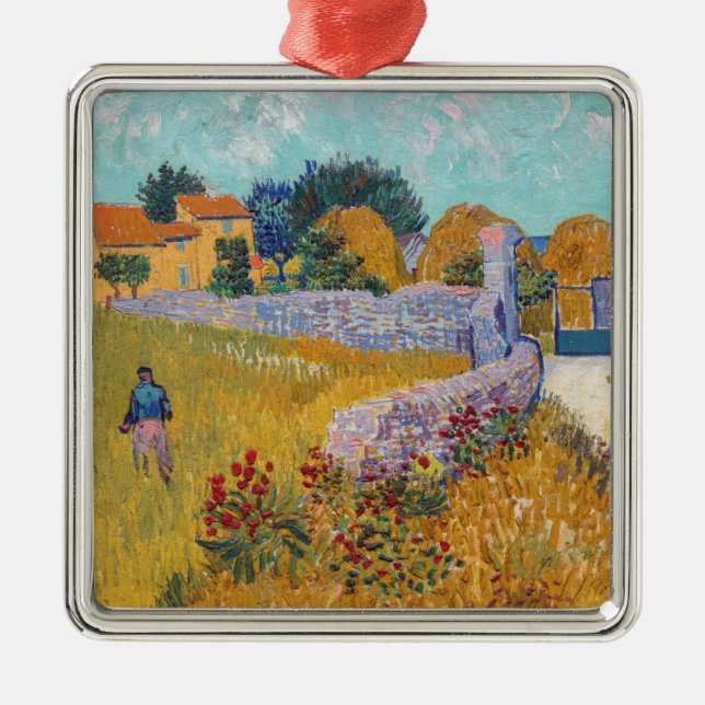 Vincent van Gogh - Farmhouse in Provence Metal Tree Decoration (Front)