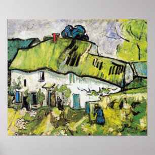 Vincent van Gogh Farmhouse with Two Figures Poster