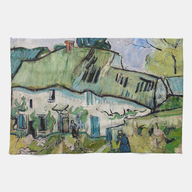 Vincent van Gogh - Farmhouse with Two Figures Tea Towel (Horizontal)