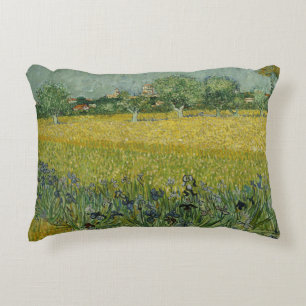 Vincent van Gogh - Field with Flowers Near Arles Decorative Cushion