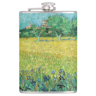 Vincent van Gogh - Field with Irises near Arles Hip Flask