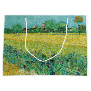 Vincent van Gogh - Field with Irises near Arles Large Gift Bag