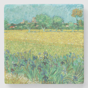 Vincent van Gogh - Field with Irises near Arles Stone Coaster