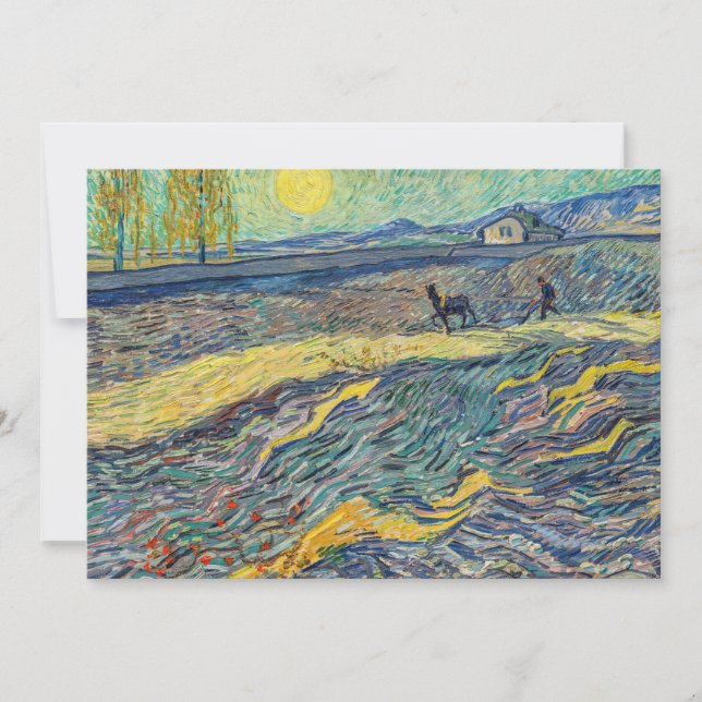 Vincent van Gogh - Field with ploughing farmers Invitation (Front)