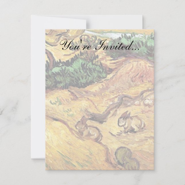 Vincent Van Gogh - Field With Two Rabbits Fine Art Invitation (Front)