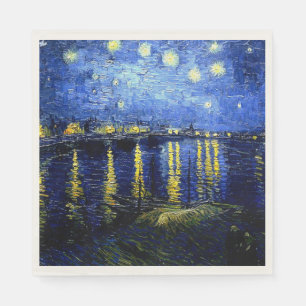 Vincent van Gogh fine art, Starry Night over Rhone Napkin