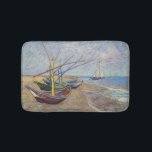 Vincent van Gogh - Fishing Boats on the Beach Bath Mat<br><div class="desc">Fishing Boats on the Beach at Les Saintes-Maries de la Mer - Vincent van Gogh,  1888</div>