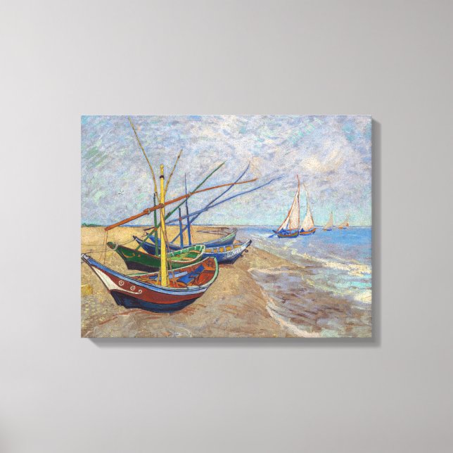 Vincent van Gogh - Fishing Boats on the Beach Canvas Print (Front)