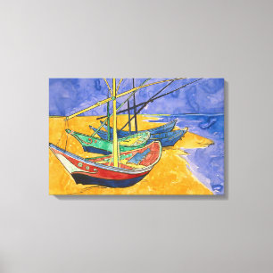 Vincent van Gogh - Fishing Boats on the Beach Canvas Print