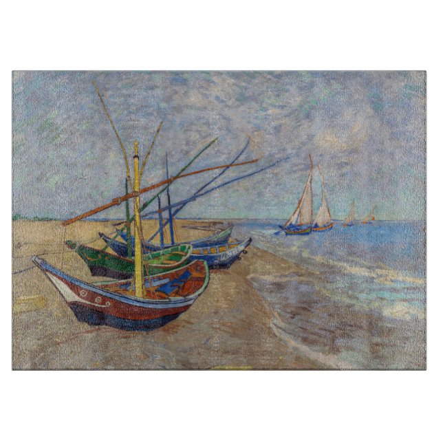 Vincent van Gogh - Fishing Boats on the Beach Cutting Board (Front)