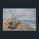 Vincent van Gogh - Fishing Boats on the Beach Doormat<br><div class="desc">Fishing Boats on the Beach at Les Saintes-Maries de la Mer - Vincent van Gogh,  1888</div>