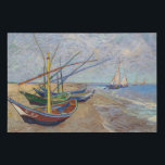 Vincent van Gogh - Fishing Boats on the Beach Faux Canvas Print<br><div class="desc">Fishing Boats on the Beach at Les Saintes-Maries de la Mer - Vincent van Gogh,  1888</div>