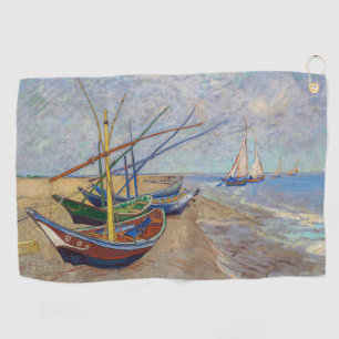 Vincent van Gogh - Fishing Boats on the Beach Golf Towel