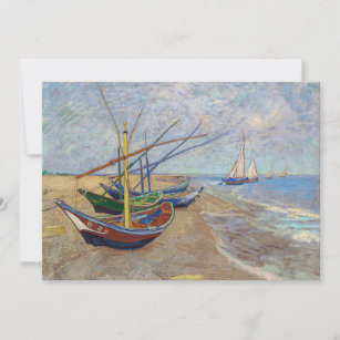 Vincent van Gogh - Fishing Boats on the Beach Invitation