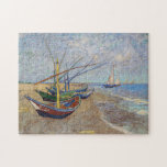 Vincent van Gogh - Fishing Boats on the Beach Jigsaw Puzzle<br><div class="desc">Fishing Boats on the Beach at Les Saintes-Maries de la Mer - Vincent van Gogh,  1888</div>